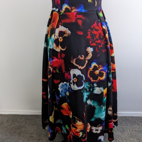 ASOS midi dress with pansy print Size 10 - Picture 4 of 5